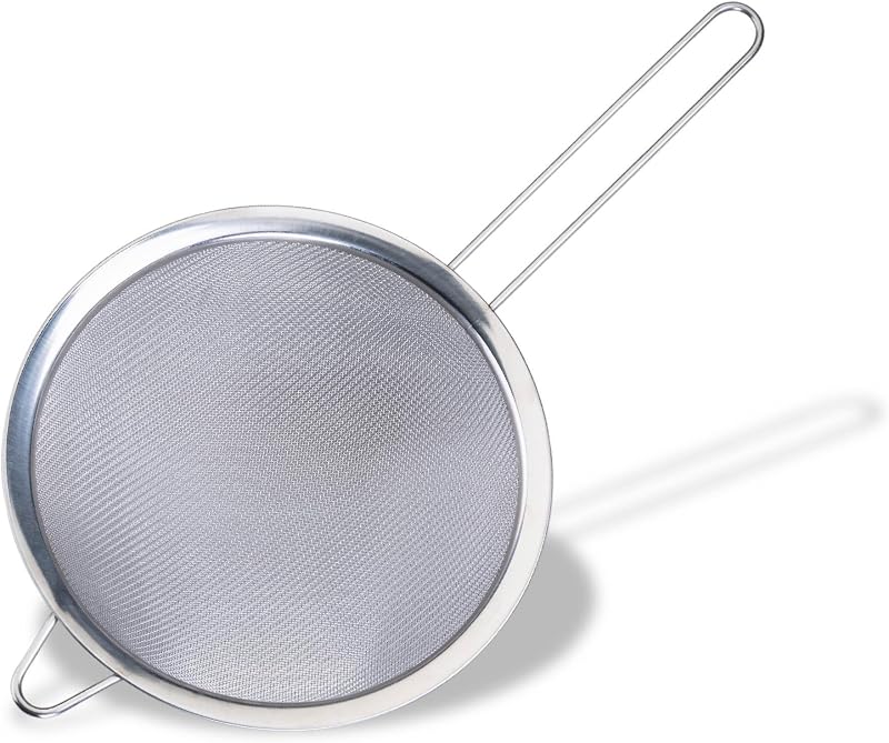 Fackelmann Initial Sieve Stainless Steel 20cm Fine Mesh with Rim Long Handle