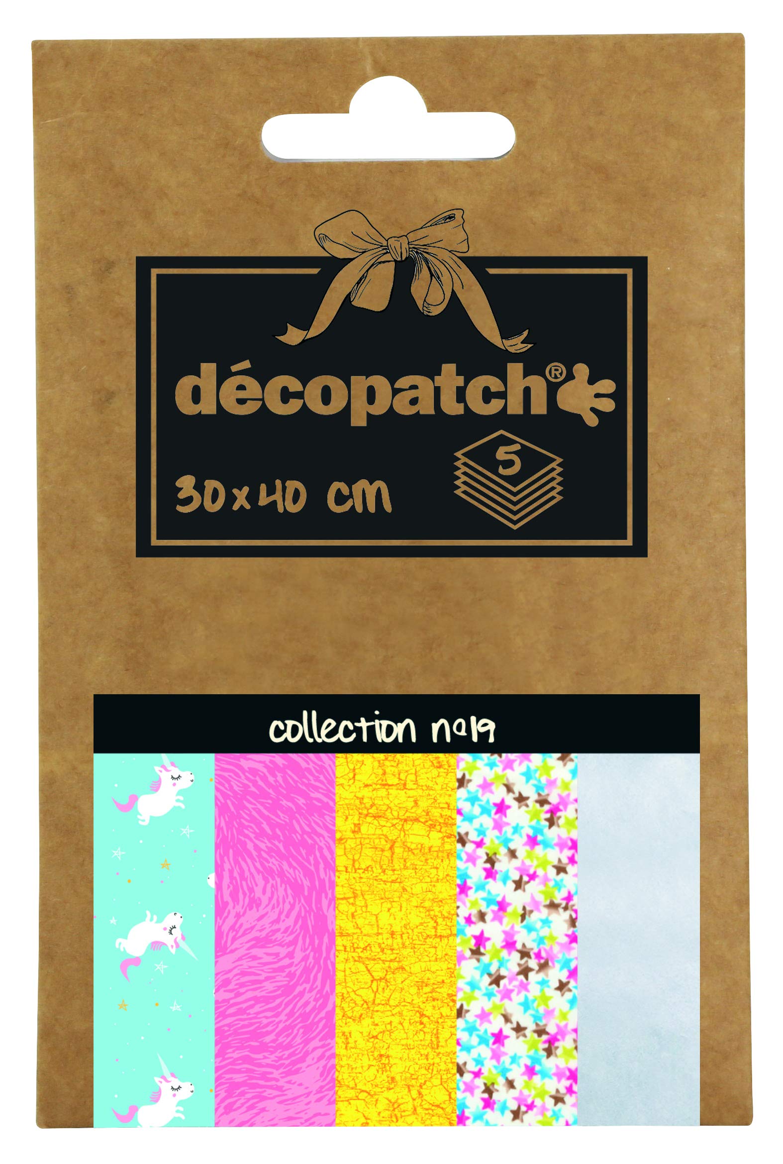 Décopatch - Ref DP019O - Pocket Papers Collection No. 19 - Contains 5 Complementary Sheets of Décopatch Paper, Each Sheet is 30 x 40cm, Small 13 x 9.5cm Pack Size