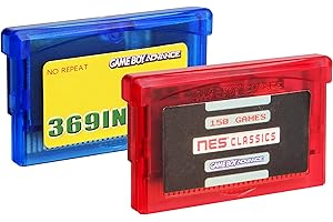 Lenporl 369 in 1 Games Card and 150 NES Classics Game Cartridge for GBA/GBA SP/GBM/NDS/NDSL Game Console 2pcs