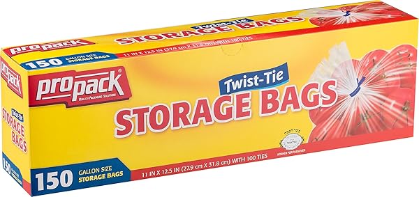 PROPACK DISPOSABLE PLASTIC STORAGE BAGS WITH ORIGINAL TWIST...