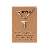 Lcherry Aubree Name Cross Necklace Personalized