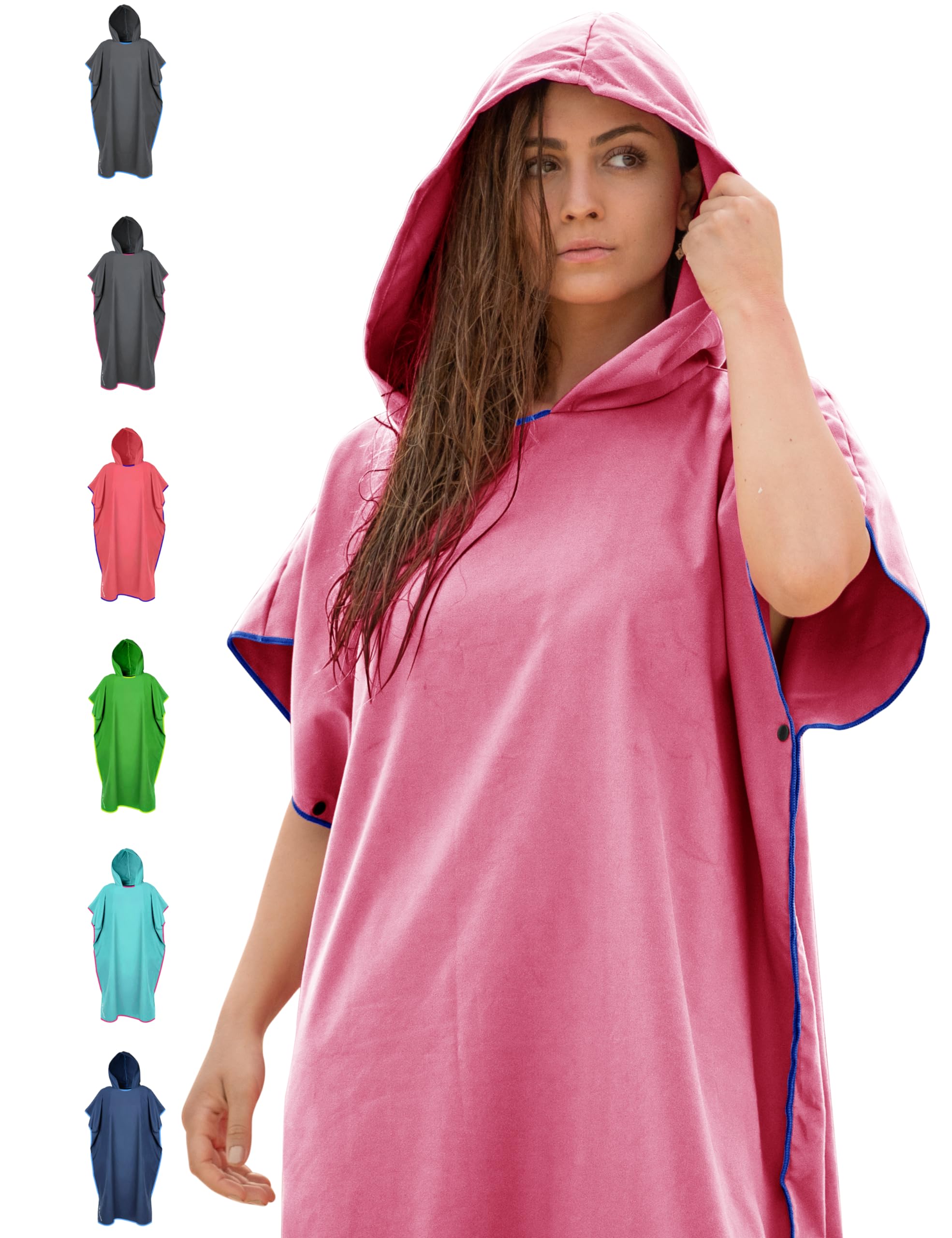 NirvanaShape Towel Poncho for Adults | Change Robe and Beach Towel in One | Quick-Drying Surf Poncho | Ideal on Surfing & Camping Trips + Sauna, Snorkelling & Beach
