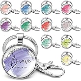 Equsion 24 Pcs Christian Keychains Mini Bible Keychains with Verse Church Religious Keychain Gifts for Easter Party Favors (Watercolor)