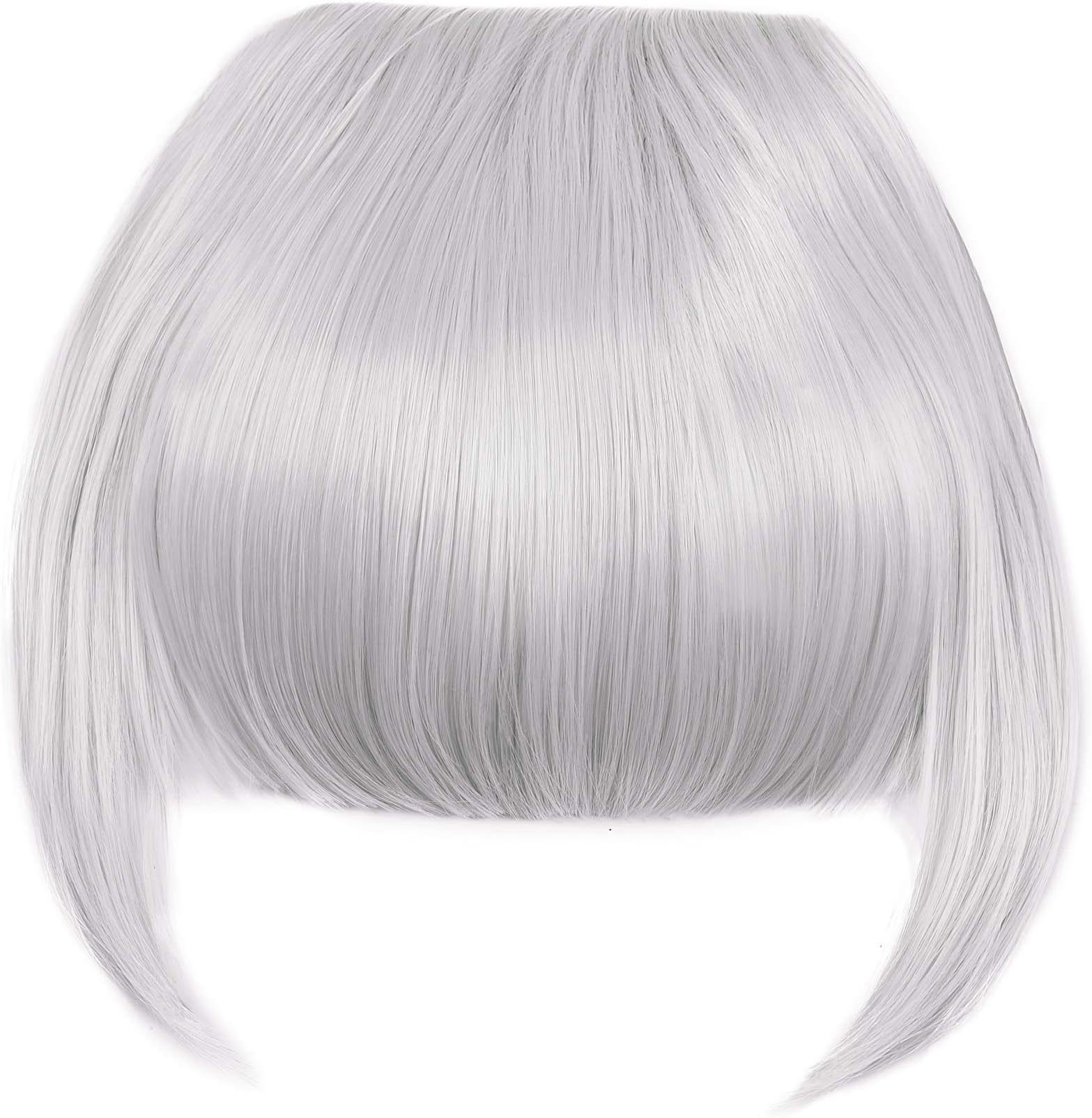 The Clip in Bangs Fringe Hair Extensions with Temples Synthetic Fashion Hair-pieces Sliver Grey