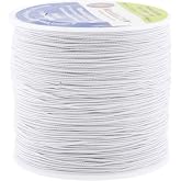 Mandala Crafts 0.6mm White Shirring Elastic Thread for Sewing, 87 Yards | Durable Fine Polyester Stretchy Thread for Smocking, Gathering, Ruching, Pleating, Knitting, Hand &amp; Machine Sewing