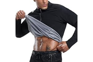 HOTSUIT Sauna Jacket for Men Anti Rip Long Sleeve Sauna Shirt Heat Trapping Sweat Jacket Zipper for Workout