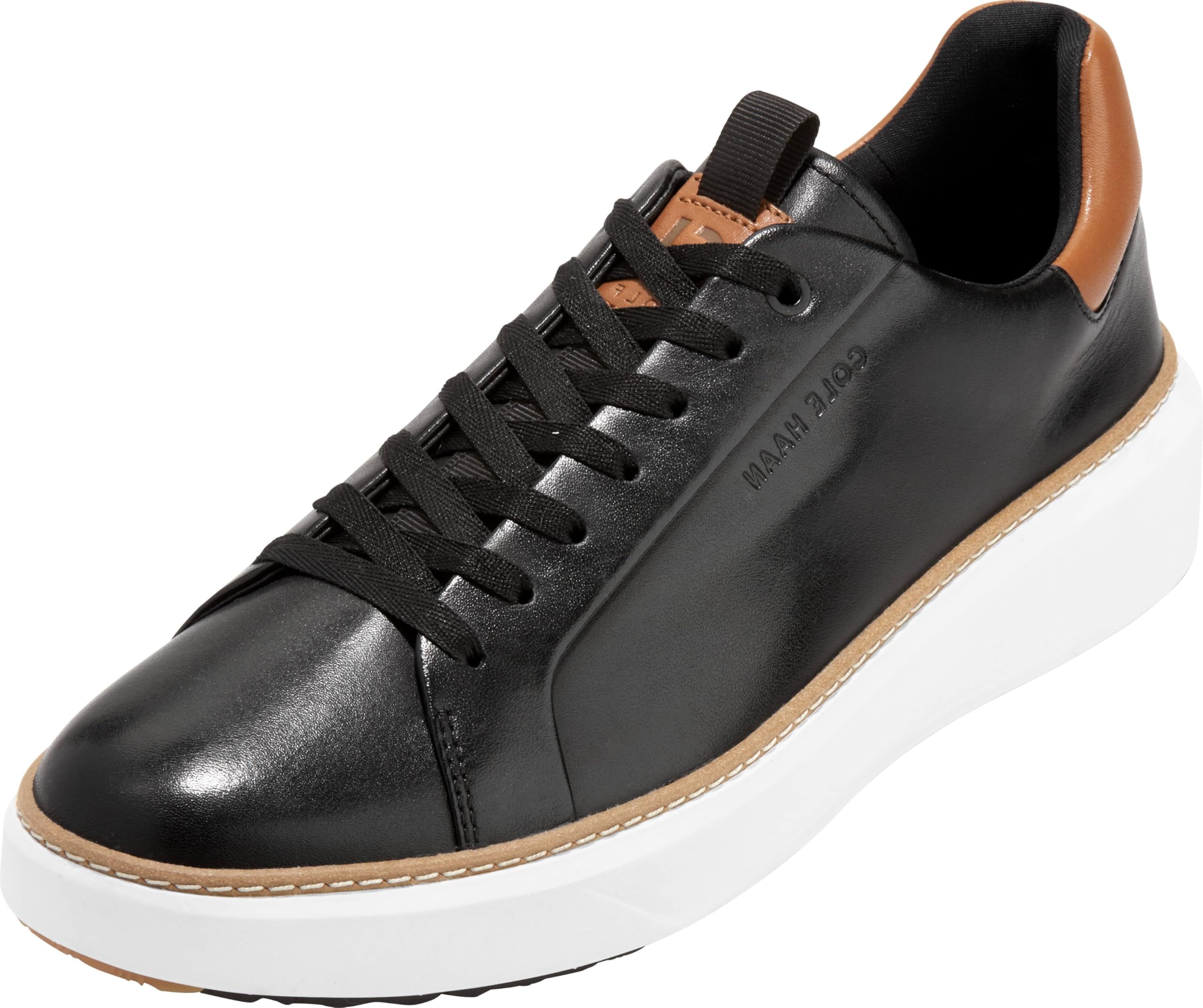 Cole Haan Men’s Grandpro Topspin Golf, Black/Pecan/Optic White, 7.5-M US