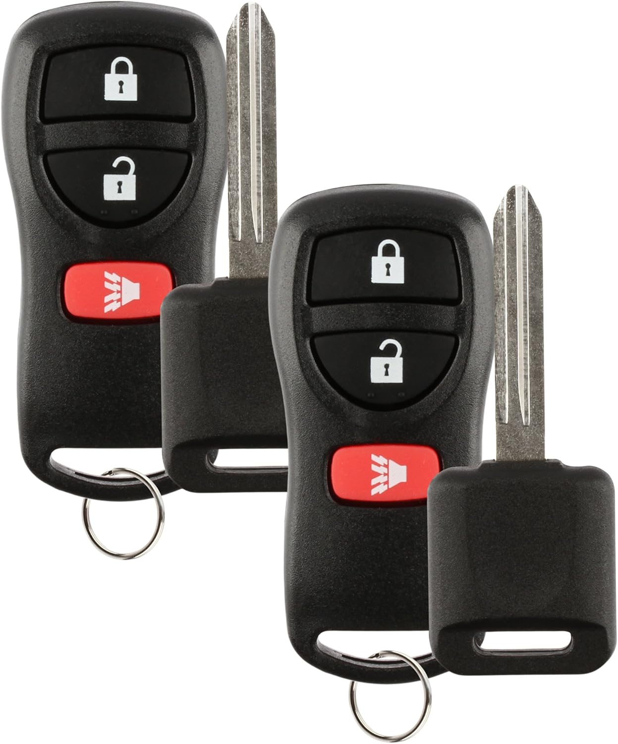 Discount Keyless Replacement Key Fob Car Remote and Uncut Transponder Key Compatible with KBRASTU15, CWTWB1U733, ID 46, NI04T (2 Pack)