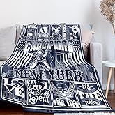 DDZBLAN Baseball Gifts for New York Fan, Sport Style Gifts for Men Women, Baseball Fans Throw Blanket, Team Color Flannel Blanket 60"x50"