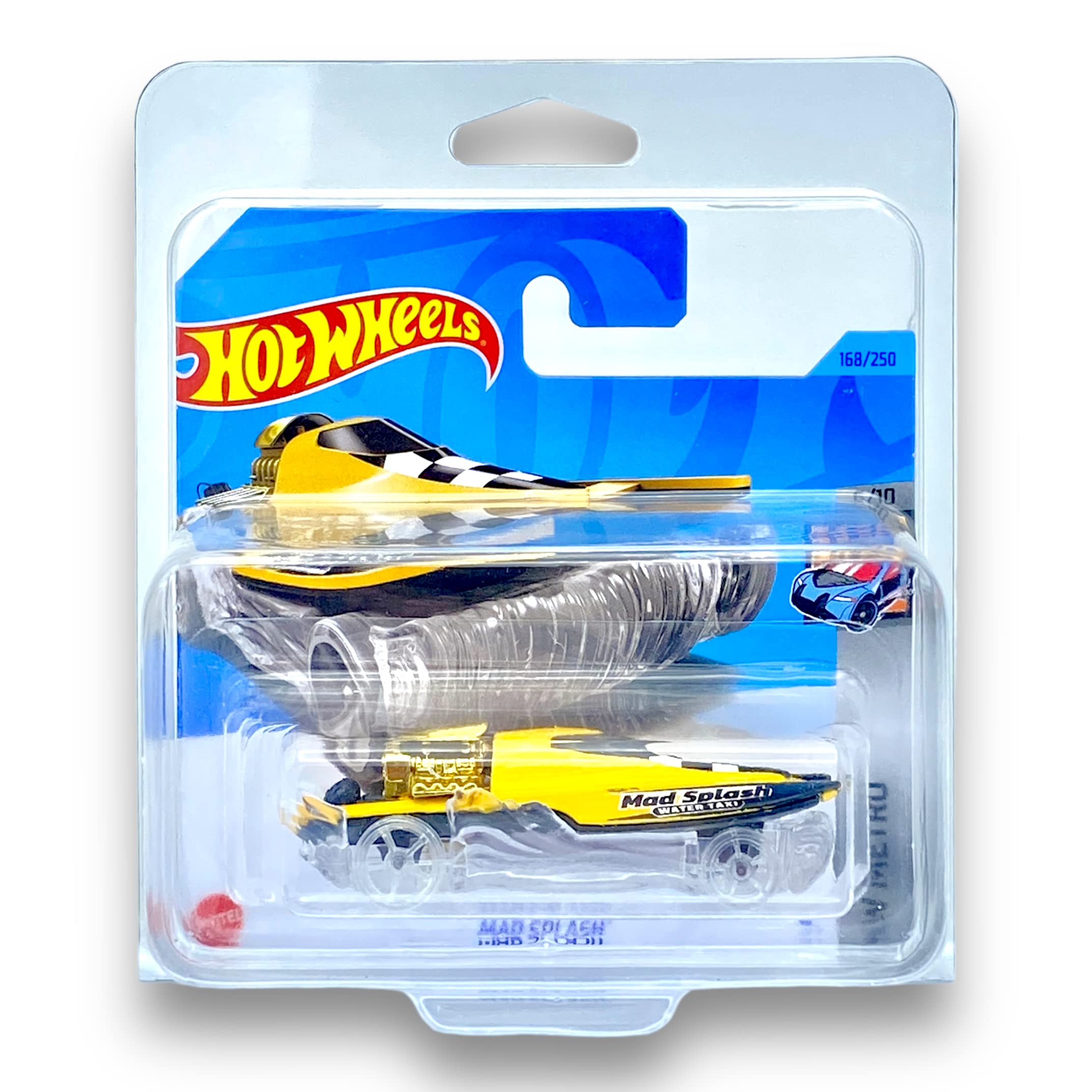 Hot Wheels Mad Splash (Yellow & Black) 6/10 HW Metro - 2023-168/250 (Short Card) - COMES IN A KLAS CAR KEEPER PROTECTIVE COLLECTORS CASE - HKG94