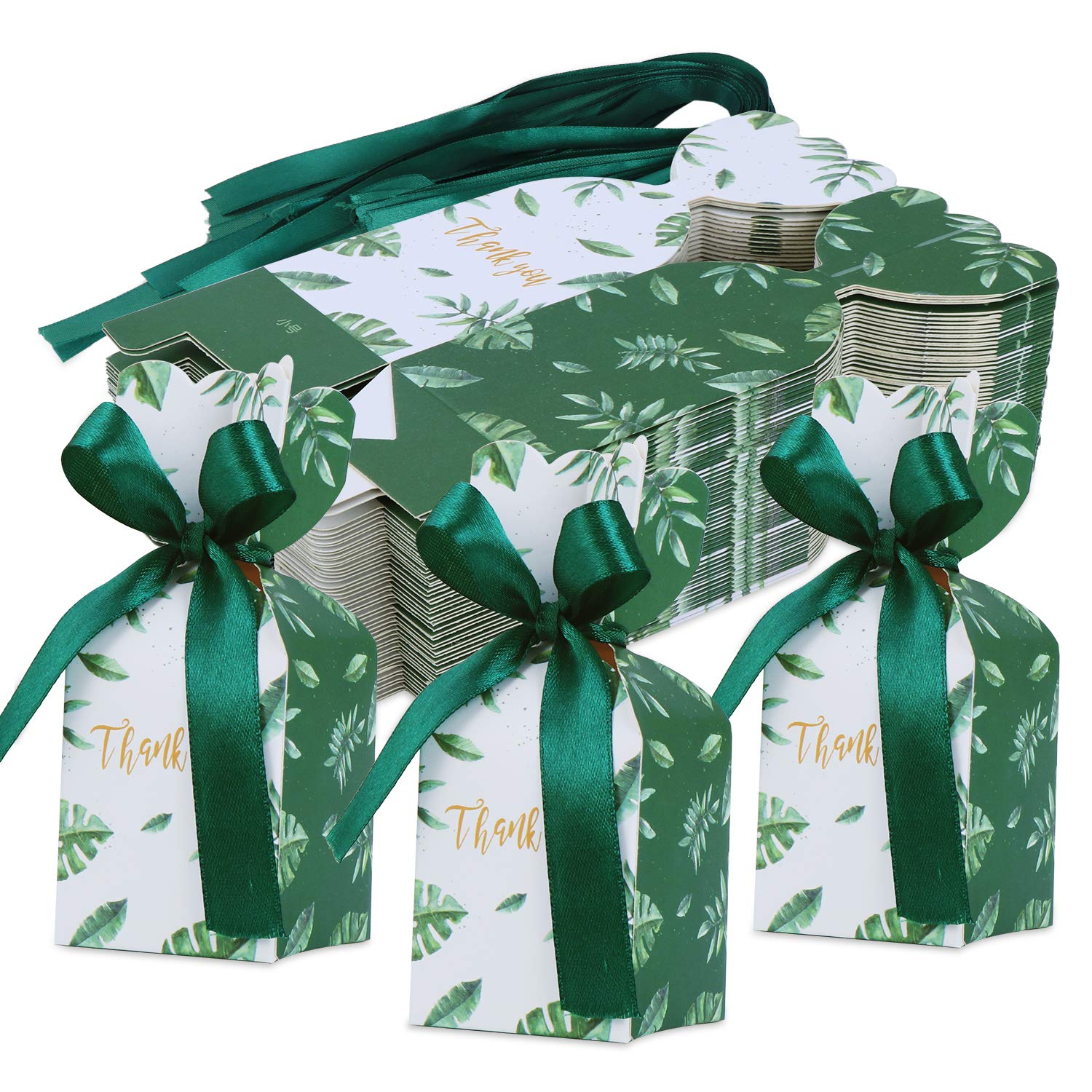 TsunNee 50PCS Paper Candy Box Little Gift Wrapping Boxes, Mori Wedding Favour Boxes, Vase Shape Party Gift Box, Pretty Paper Treat Boxes for Chocolates Jeweller Wedding Baby Shower