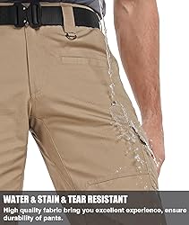 Zoofly Cargo Pants for Men Elastic Waist Ripstop
