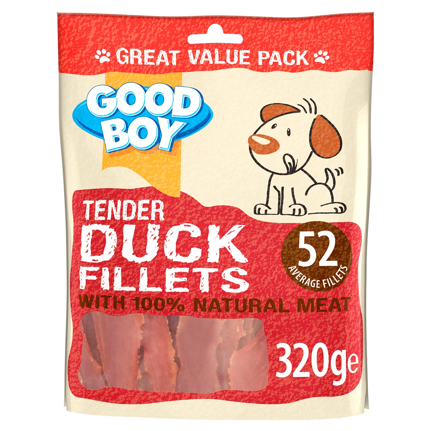 Good Boy Pawsley And Co Tender Duck Fillets 320G, brown