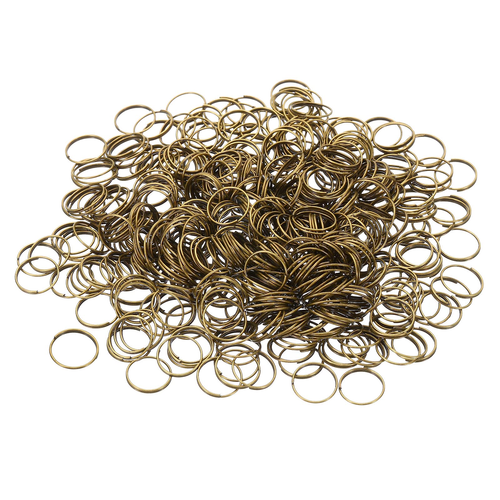 PATIKIL Mini Split Rings, 500 Pack 11mm/0.4" OD Split Circular Ring Stainless Steel Clip Ring for Fastening Chandelier Crystal Lamp Accessories, Bronze