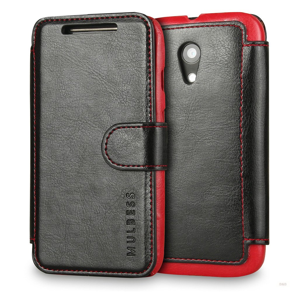 Mulbess Wallet Case for Motorola Moto G 2nd, [Layered Dandy Design