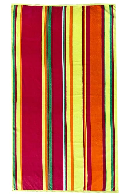 Espalma Mardi Gras Stripe Oversized Beach Towel Clearance Over Sized Large Luxury 36 X 64 Plush Velour And Absorbent Cotton Terry Pool Spa Beach