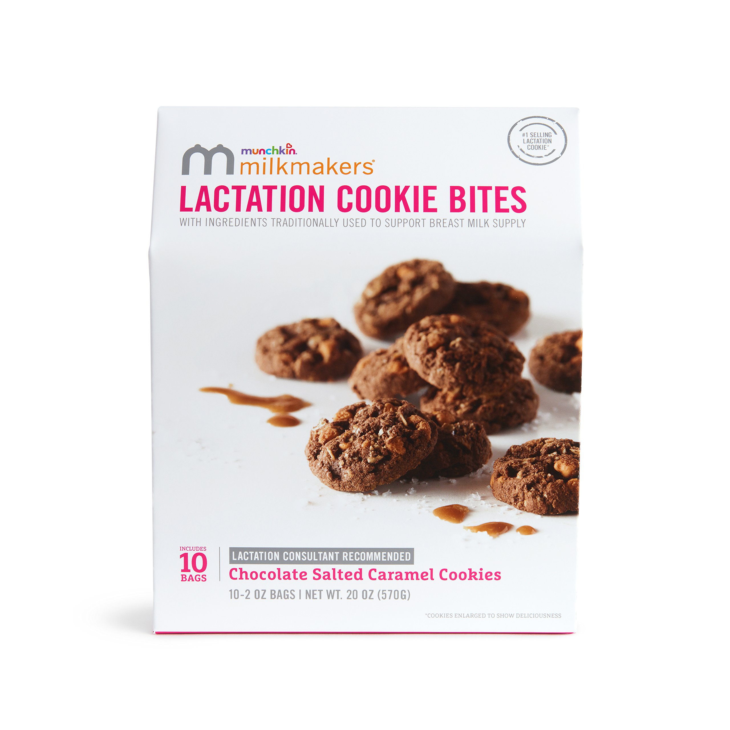 Best by 10-10-2025)) Milkmakers Lactation Cookie Bites, Chocolate Salted Caramel, 10 Count