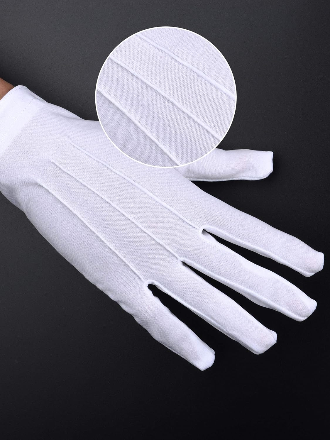 SATINIOR 6 Pairs Nylon Cotton Gloves for Police Formal Tuxedo Guard Parade Costume(White): Clothing