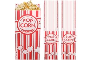HKZTUY Leak-Proof 1oz Paper Popcorn Bags – 100-Count for Snacks, Ideal for Movie Nights, Parties & Home Theater – Bulk Use, Individual Servings
