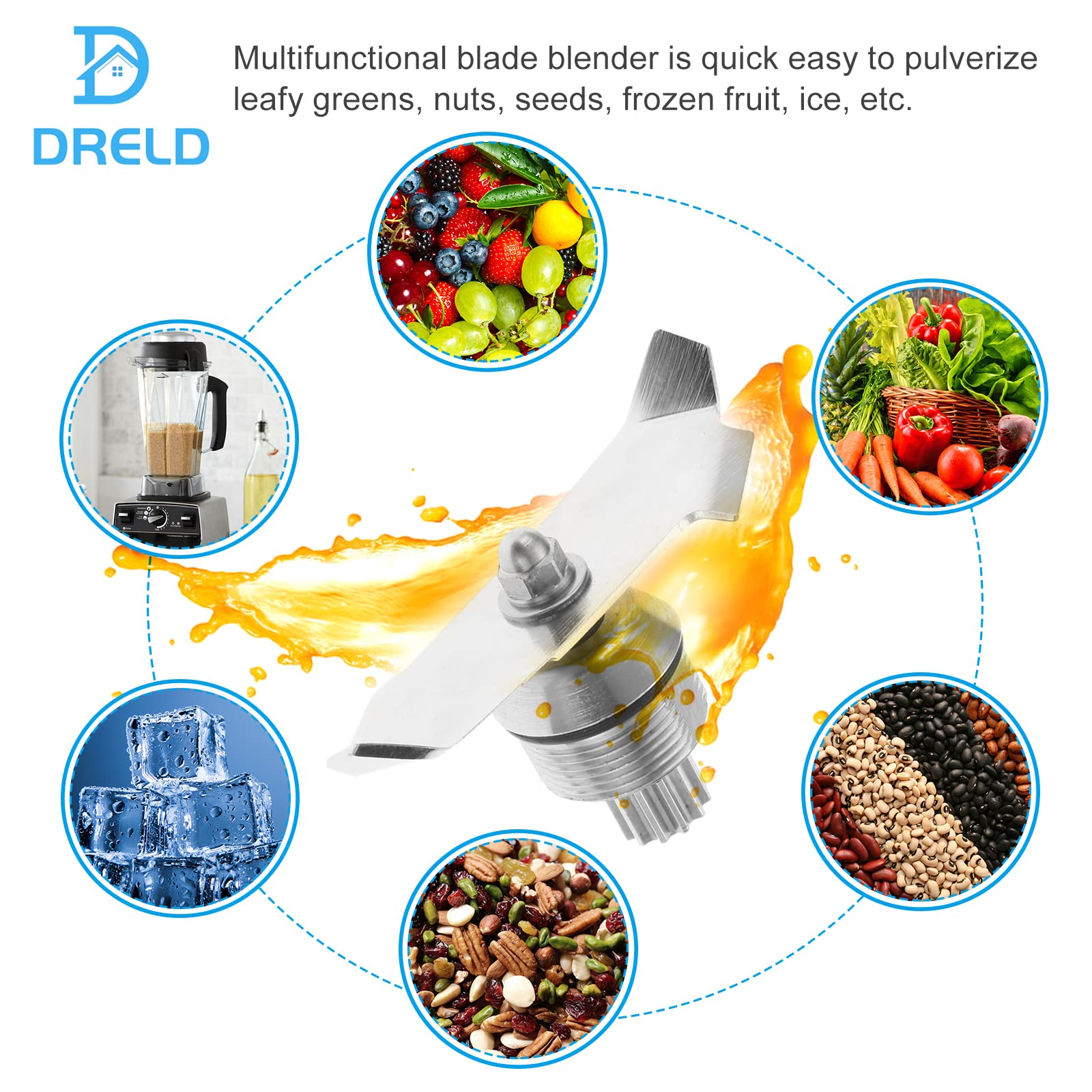 Blender Blade Replacement for Vitamix, Compatible with Vitamix 15990 15978 15981 16016 16019 Blade Vitamix Blender 64 oz and 32 oz Containers