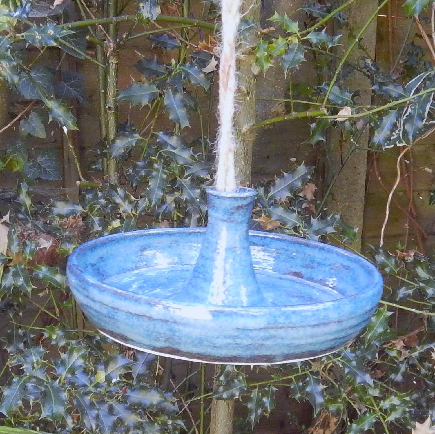 Amazon Com Bird Feeder Hand Thrown In Stoneware Weatherproof
