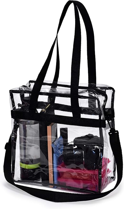 Clear Tote Bag NFL Stadium Approved 12" X 12" X 6" Shoulder straps
