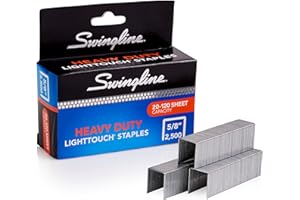 Swingline Staples, Heavy Duty, 5/8" Length, 20-120 Sheet Capacity, 100/Strip, 2500/Box, 1 Pack, Light Touch (90009)