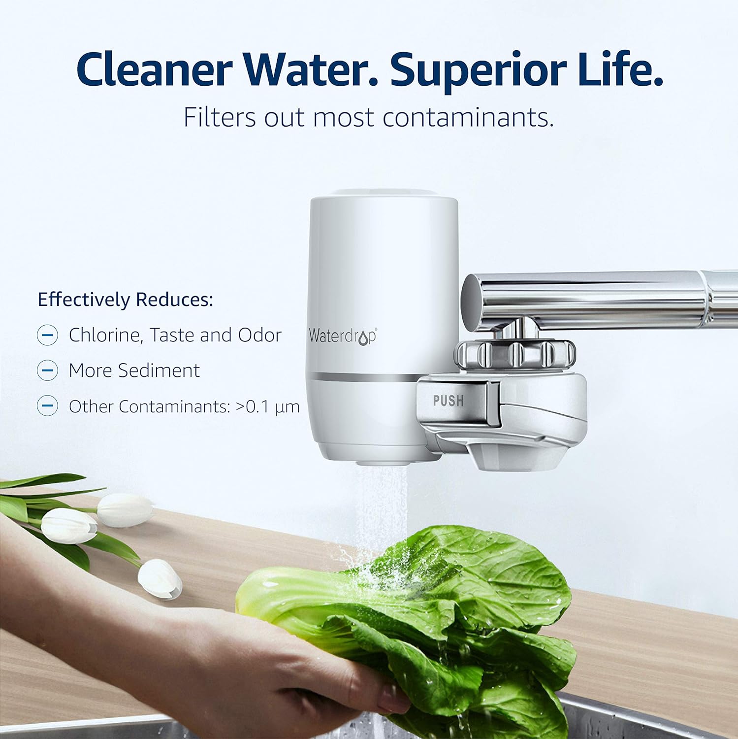 Waterdrop Ultra Filtration Faucet System Replacement Filters, Fits WD-FC-02, Last Up to 9 Months, Pack of 3: Home & Kitchen