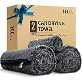 KKV 2-Pack Microfiber Towels (35"x 24") Extra Large Ultra Absorbent Drying Towel for Cars and Trucks, Without Streaks, Scratc