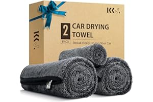 KKV 2-Pack Microfiber Towels (35"x 24") Extra Large Ultra Absorbent Drying Towel for Cars and Trucks, Without Streaks, Scratches, or Water Spots