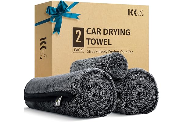 KKV 2-Pack Microfiber Towels (35"x 24") Extra Large Ultra Absorbent Drying Towel for Cars and Trucks, Without Streaks, Scratc