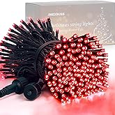 JMEXSUSS 200 LED Red String Lights Indoor Outdoor, 66ft Connectable LED Red Christmas Lights Plug in, 8 Modes Valentine Light for Tree Bedroom Garden Yard Porch Xmas Valentine's Day Decorations
