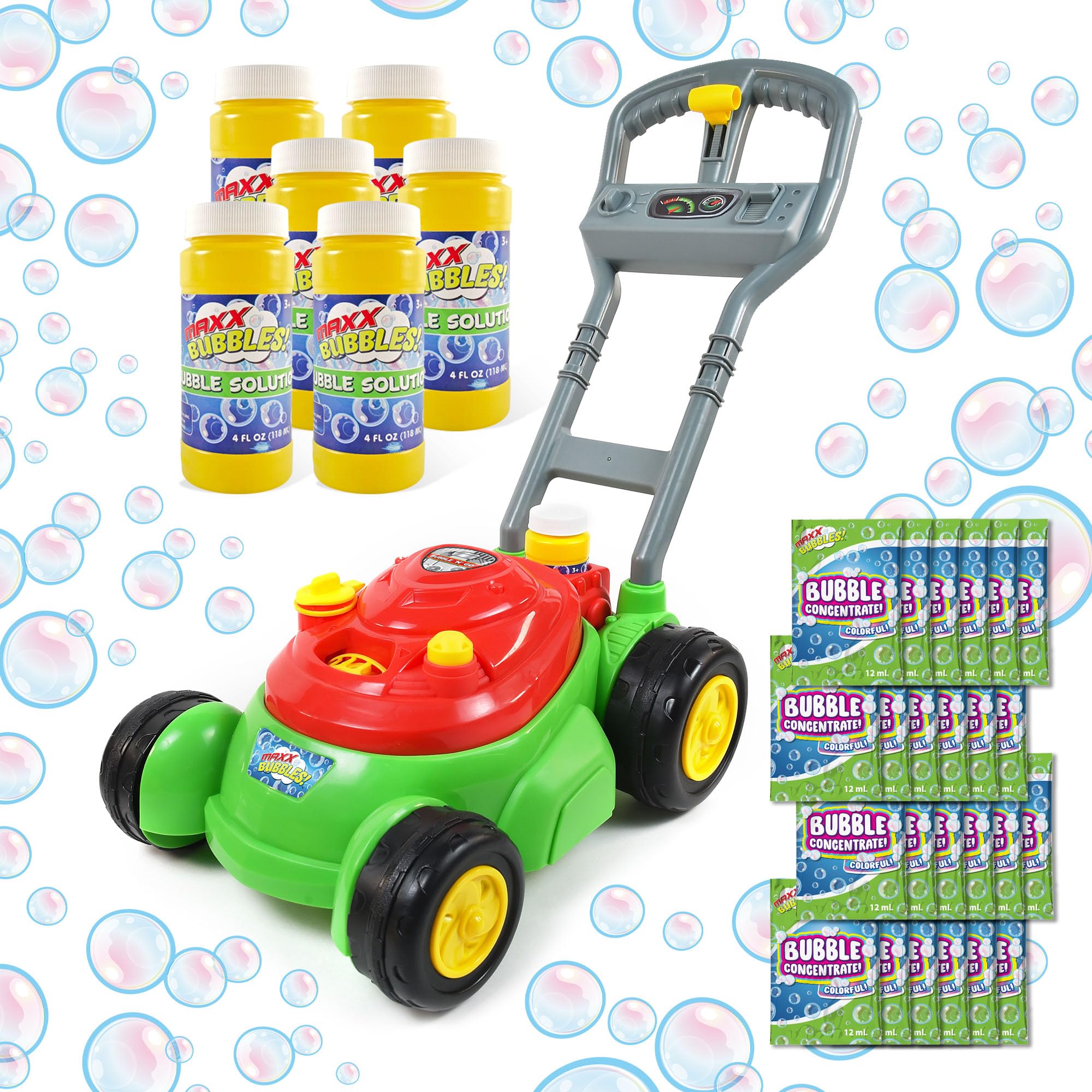Photo 1 of ***It's used, it's missing a part, and it's not known if it works 100%.****Bubble N Go Lawn Bubble Mower for Toddlers, Bubble Blowing Machines, Indoor/Outdoor Gardening Toy, Birthday Party, No Batteries Required, Includes 24oz Bubble Solution and 24 Refil