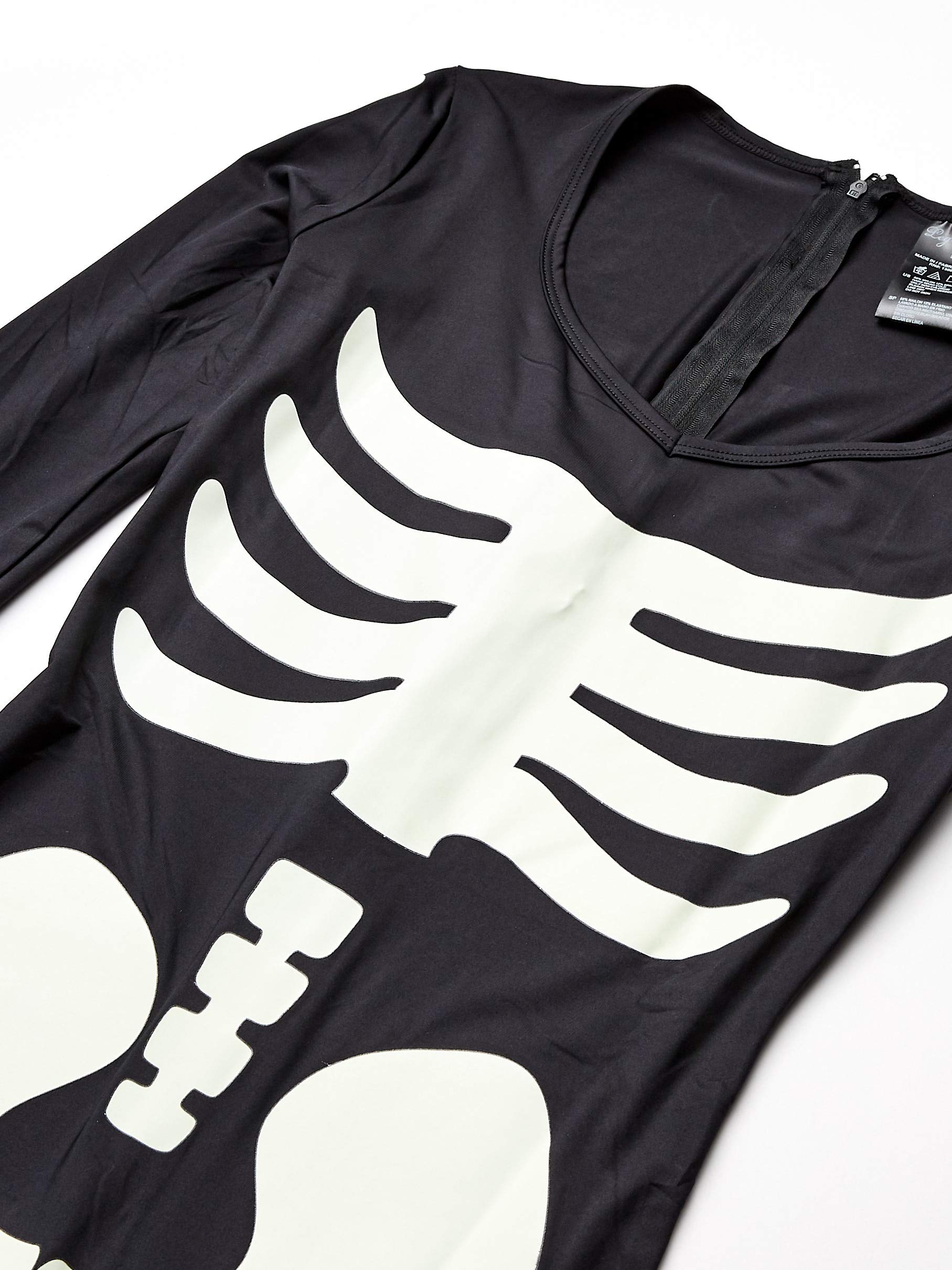 Leg Avenue Women's Glow in The Dark Skeleton Bodysuit Halloween Costume