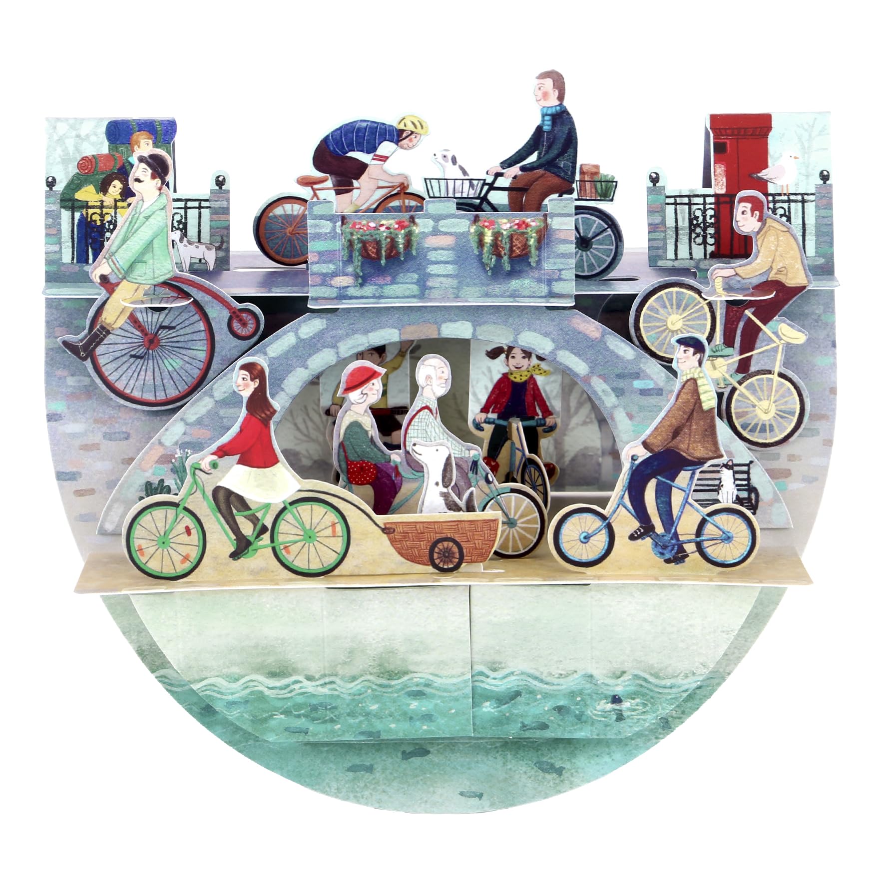 SANTORO Popnrock, 3D Pop Up Greeting Card - Cycling - Bicycle Card For Her, Him, Birthday, Anniversary