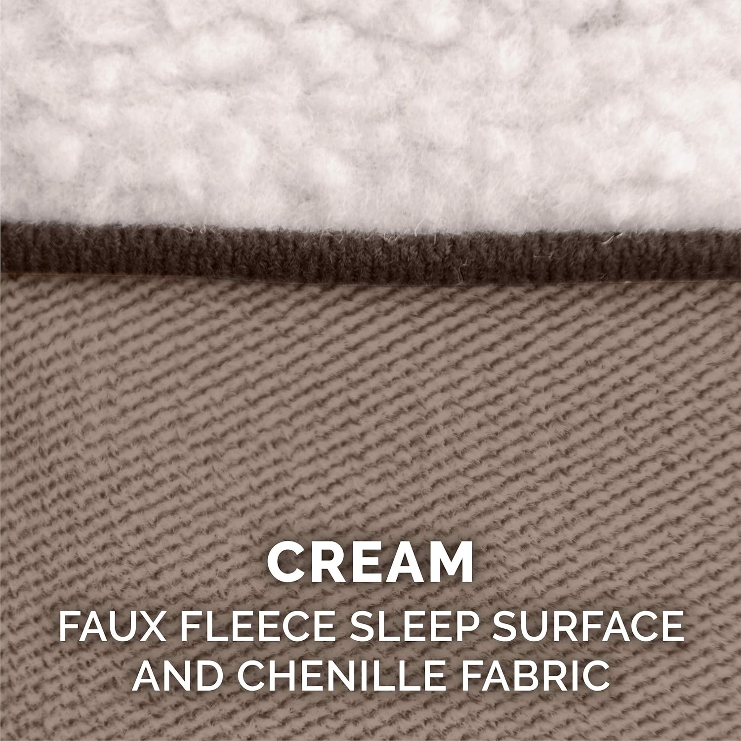 Furhaven Pet Dog Bed - Orthopedic Faux Fleece and Chenille Soft Woven Traditional Sofa-Style Living Room Couch Pet Bed with Removable Cover for Dogs and Cats, Cream, Small : Pet Supplies