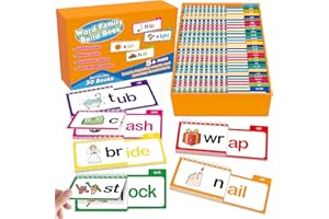 EDULOK Phonics Flash Cards Word Family Build Book,Learn to Read 30 Read and Rhyme Flip Books,Sight Words Flash Cards Kindergarten Phonics Flip Books for Kids Classroom Homeschool Preschool Learning Activity