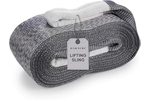 Dawnerz Heavy Lifting Strap 8800 lbs Vertical WLL 25 ft - Eye and Eye Flat Polyester Web Lifting Sling - Crane Strap for Construction (4.7" x 25')