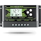 Solar Charge Controller 20 amp - PowMr Solar Panel Battery Controller 12V 24V,Dual USB Adjustable Parameter Backlight LCD Dis