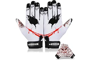 Dot Stitch Jester face Football Gloves Silicone Grip Youth Football Receiver Gloves Joker Receiver Glove Kids Receiving Glove for Youth Kids Men Adult & Unisex