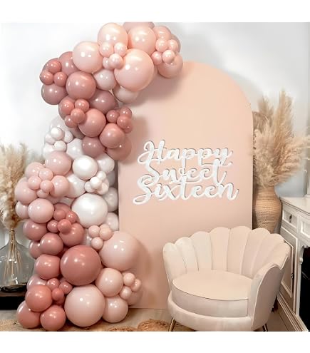 Runder Hintergrund 2,3m – Rosa Happy 16th Birthday, Glitzer-Pailletten, Für Geburtstags-Partys