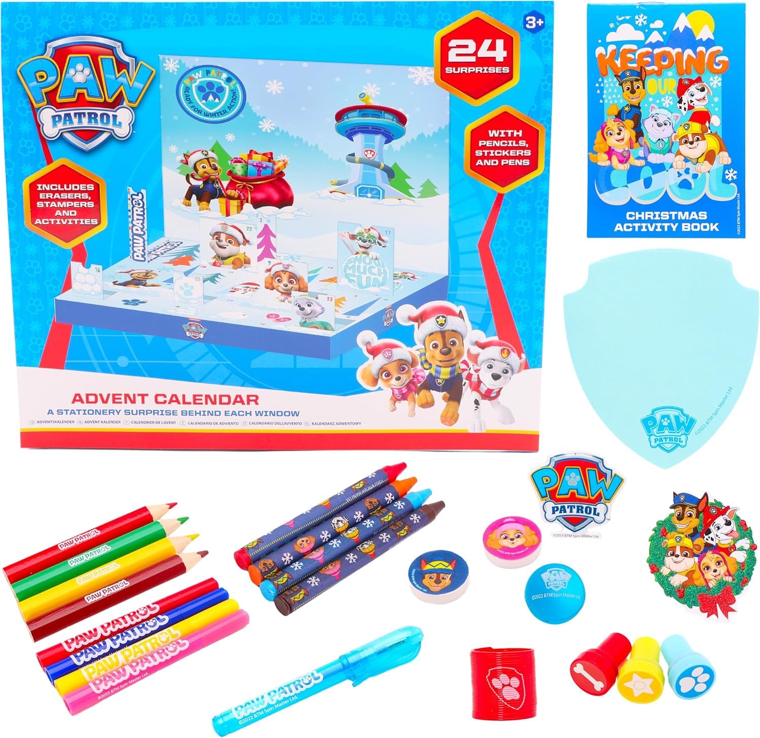 Toyland® Paw Patrol Christmas Advent Calendar - 24 Stationery Surprises Included - Ages 3+
