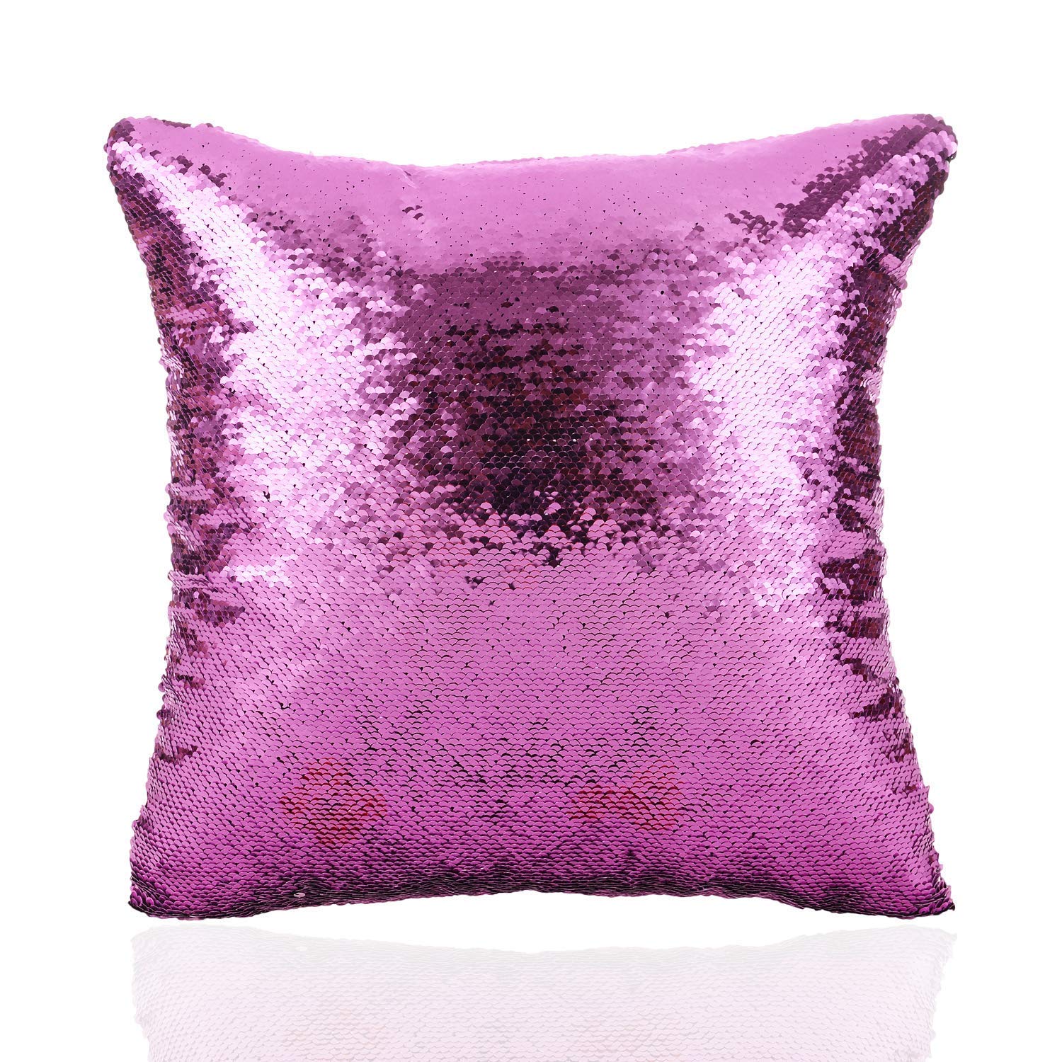 GONOMI Unicorn Magic Reversible Sequin Flip Mermaid Pillow Cover Throw Cushion Case Decorative Pillowcase (Purple, 16\