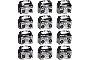 FUMWASE 12 Pieces 80s 90s Novelty Boom Favor Boxes Boombox Prop Radio Decorations Table Centerpieces Decor for Retro 1980s Theme Hip Hop Party Favors