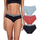 ANLIQI Cotton Underwear for Women Lace Trim Hipster Panties Soft & Cute Breathable Bikini Briefs Undies with Bow Multipack