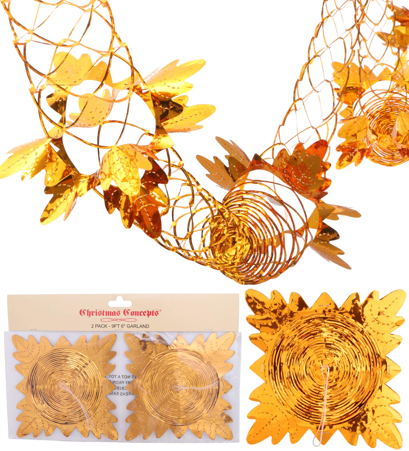 Christmas Concepts® Pack Of 2 2.7m (9ft) Foil Garland Festive Hanging Decorations - Christmas Decorations (copper)