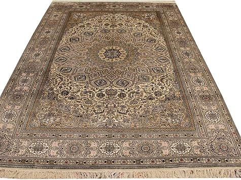 Amazon Com Yilong Carpet 6 X9 Vintage Handwoven Persian Isfahan Rug Silk Medallion Area Carpets For Living Room Furniture Decor