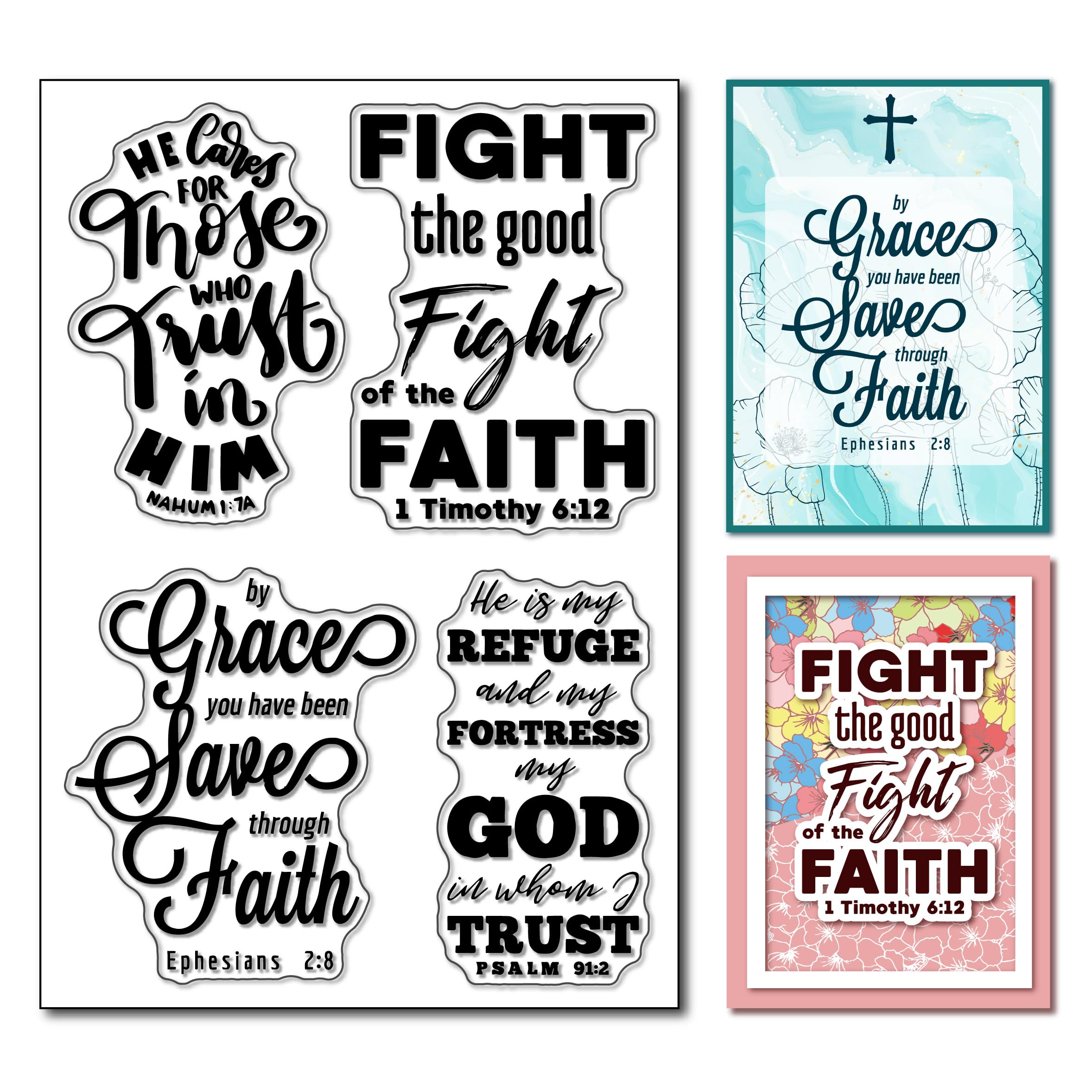 arriettycraft Bible Verses Clear Stamps for Card Making or Journaling, Bible Quotes Rubber Stamps Seal for Scrapbooking Gift Tags Paper Crafting Decoration