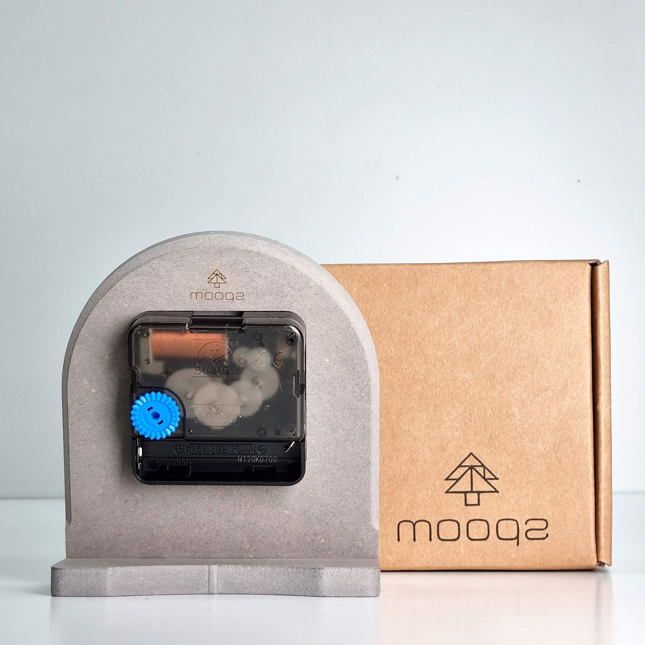 mooqs Mooqs Desk Clock, Wooden Analog, Silent, Silent, Movement, Mini Size, AA Battery Operated, Simple, Handmade, Stylish, Interior, Small, Cute, Art, Room, Bedroom, Office, Study Room, Room