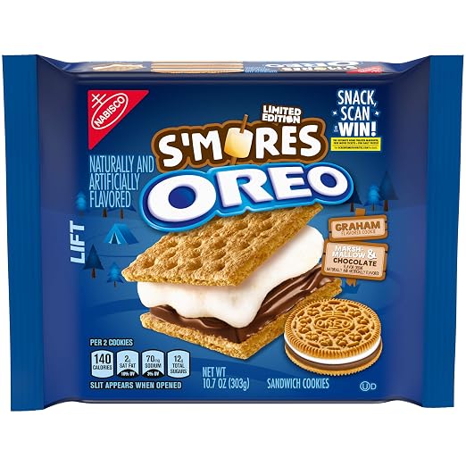 Nabisco oreo sandwich cookies s'mores oreolimited edition 1x10.7oz (044000039462)